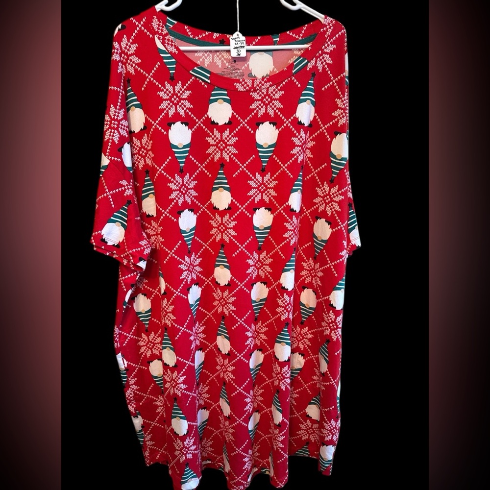 Christmas Nightgown with Gnomes Size 2X/3X